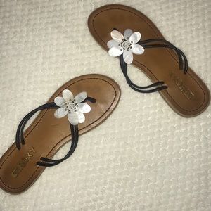 Roxy brand flower sandals.